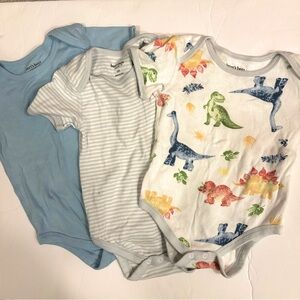 Burt's Bees Unisex 12M Baby Short Sleeve Bodysuit 3 pack, 100% Organic Cotton